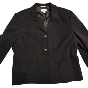 Talbots Black Silk Button Blazer Formal Business Plus Size 16